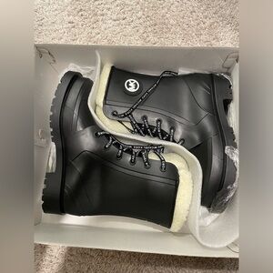 Michael Kors Montaigne Faux Shearling-Lined PVC Rain Boot